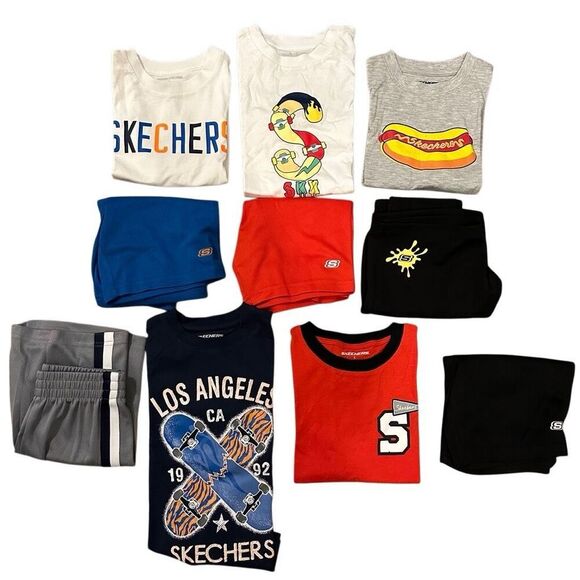 NWOT Skechers Huge 10 piece Size 5 Boys T Tee Shirt and Shorts Bundle Lot
